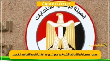 رسمياً حسم إعادة انتخابات الشيوخ بلا طعون.. موعد إعلان النتيجة النهائية الخميس 1